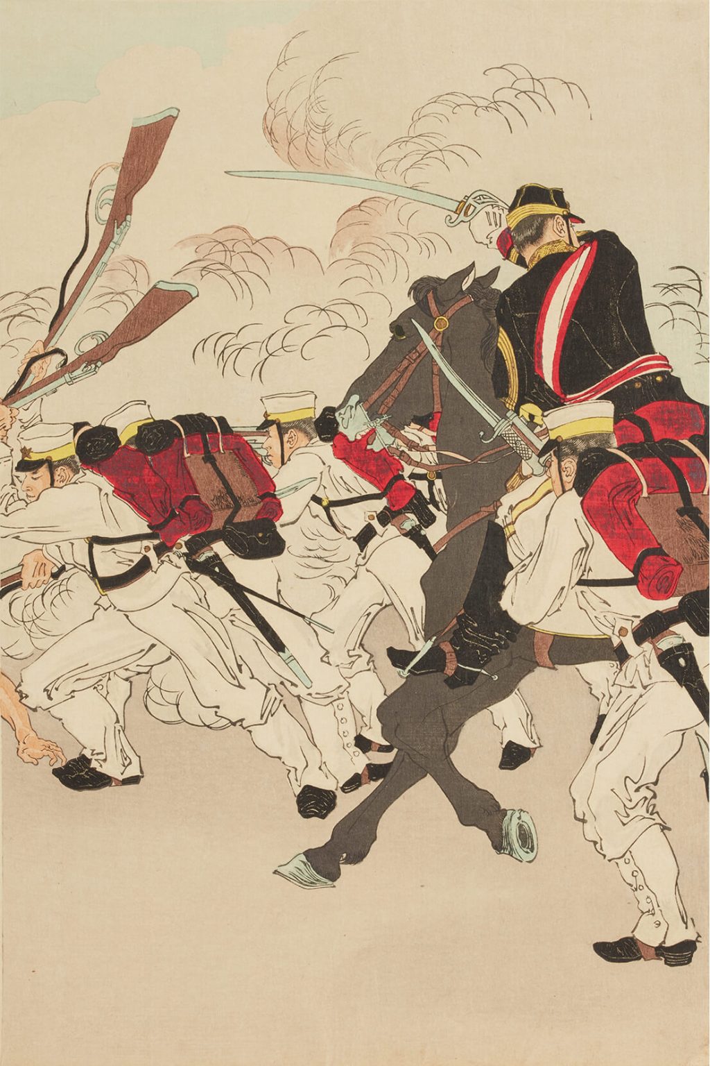 我軍大捷牙山城堕ル之図