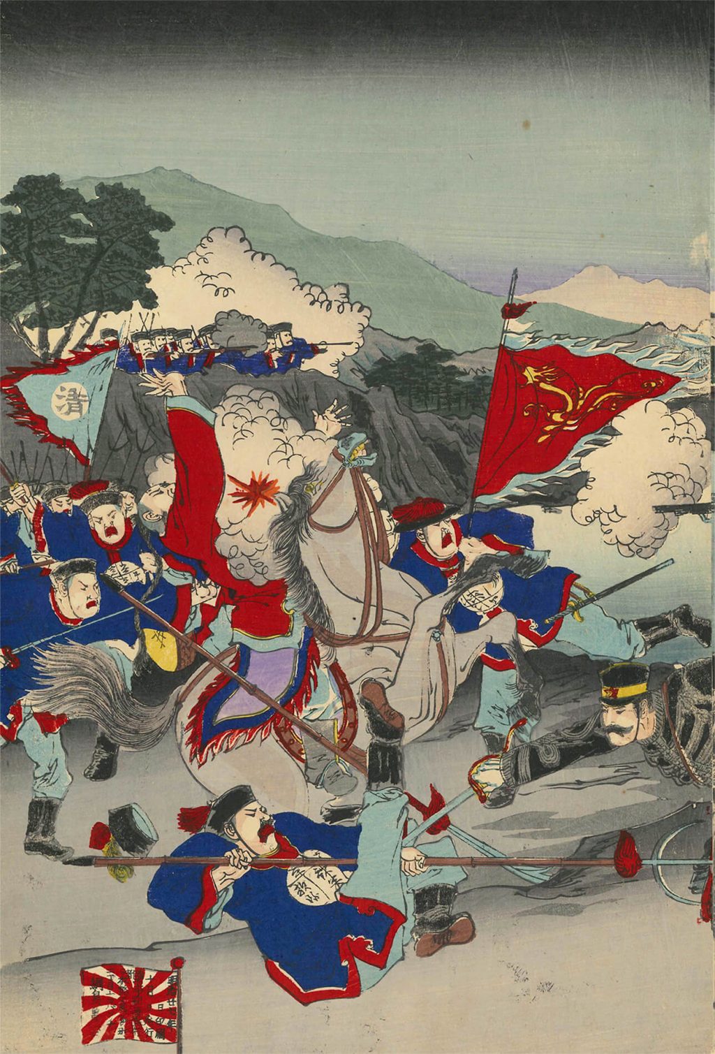 第二軍花園口上陸金州城攻撃之図