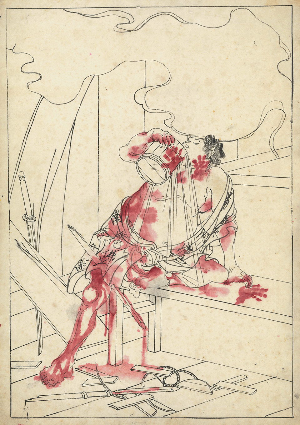 月岡芳年 下絵「東錦浮世稿談 神田伯勇 幡随院長兵衛」