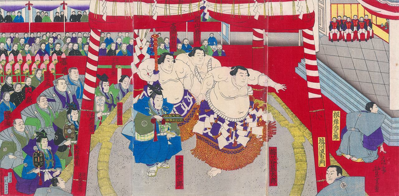 歌川豊宣 作「天覧相撲の図」